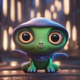 adorable glowing alien, trending on artstation, cute, big eyes, matte painting, concept art, pixar, disney, highly detailed, cinematic composition, unreal engine, 3 d rendered in octane