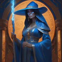 la llorona as a sorceress, passionate, seductive, sweaty, intricate dressed in ornate blue robes and staff, lovely, intricate, highly detailed, digital painting, artstation, concept art, karma sutra, smooth, sharp focus, illustration, unreal engine 5, 8 k, art by artgerm and greg rutkowski and alphonse mucha