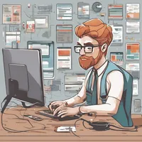 A programmer coding a mobile app