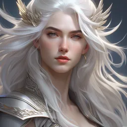 god, young, white hair, long hair, intricate, ethereal, highly detailed, sharp focus, artstation, digital painting, by stanley lau and artgerm