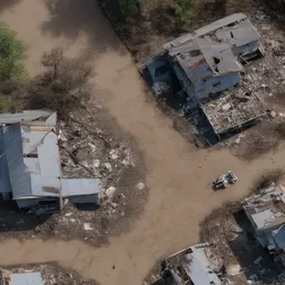 An AI-powered drone mapping a disaster-stricken area