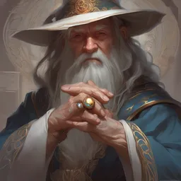 old man with a ring on each finger, deep focus, d & d, fantasy, intricate, elegant, highly detailed, digital painting, artstation, concept art, matte, sharp focus, illustration, hearthstone, art by artgerm and greg rutkowski and alphonse mucha