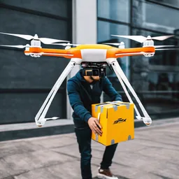 A programmer coding autonomous drones for delivery services