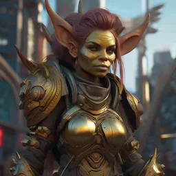 realistic render portrait of a female troll rogue with intricate armor , intricate, dystopian toy, sci-fi, extremely detailed, digital painting, sculpted in zbrush, artstation, concept art, smooth, sharp focus, illustration, chiaroscuro lighting, golden ratio, incredible art by artgerm and greg rutkowski and alphonse mucha and simon stalenhag