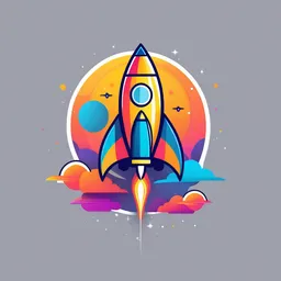 Craft a logo for a tech startup incubator that supports emerging businesses. Utilize a rocket ship motif and vibrant colors to represent growth and innovation.