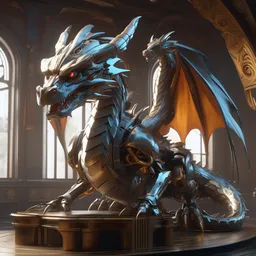robotic dragon, highly detailed, professional digital painting, Unreal Engine 5, Photorealism, HD quality, 8k resolution, cinema 4d, 3D, cinematic, art by artgerm and greg rutkowski and alphonse mucha and loish and WLOP