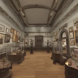 A virtual reality museum showcasing historical artifacts