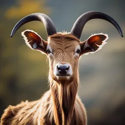 a very cute looking animal with horns on it's head