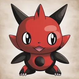 a drawing of a red and black pokemon