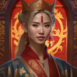 a highly detailed portrait of buffy the vampire slayer as a medieval chinese prince, beautiful detail and color, art by john collier and albert aublet and krenz cushart and artem demura and alphonse mucha, volumetric lighting, octane render, 4 k resolution, trending on artstation, masterpiece