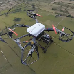 A drone delivering emergency supplies in disaster zones