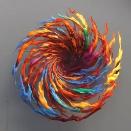 colors weave into a spiral of flame, concept art, trending on artstation 3D.
