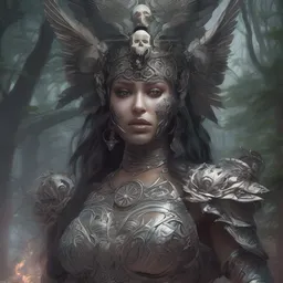 A masterpiece ultrarealistic portrait of a Irristible angel princess tribal-shaman-knight-witch-ghost with  Skull  Iron mask. baroque renaissance  girl  in the night forest. medium shot, intricate, elegant, highly detailed. trending on artstation, digital art, by Stanley Artgerm Lau, WLOP, Rossdraws, James Jean, Andrei Riabovitchev, Marc Simonetti, Yoshitaka Amano. background by James Jean and Gustav Klimt, light by Julie Bell, 4k, porcelain skin.