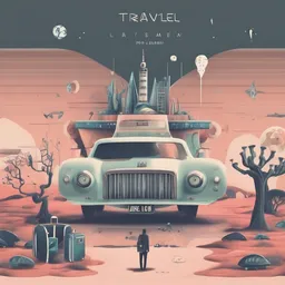 Travel Blog Header with a Surreal style, creating a Minimalist mood in a Technology theme.