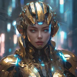 cyber armor, dreamy and ethereal, expressive pose, gold eyes, exciting expression, fantasy, intricate, elegant, many lightning, cold color, highly detailed, digital painting, artstation, concept art, cyberpunk wearing, smooth, sharp focus, led, illustration.