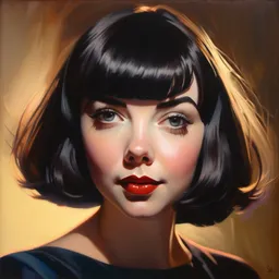 colleen moore 2 2 years old, bob haircut, portrait by stanley artgerm, dramatic lighting, ilya kuvshinov