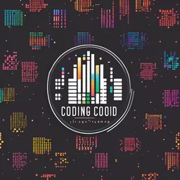 Design a logo for a coding bootcamp that trains future programmers. Use binary code patterns and a digital color palette to represent coding concepts.