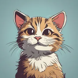 a cartoon picture of a cat with its head in the air