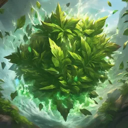 arcane style green leaves explosion, green leaves, bright art masterpiece artstation. 8k, sharp high quality artwork in style of Jose Daniel Cabrera Pena and Greg Rutkowski, concept art by Tooth Wu, blizzard warcraft artwork, hearthstone card game artwork, leaves exploding, leaves explosion