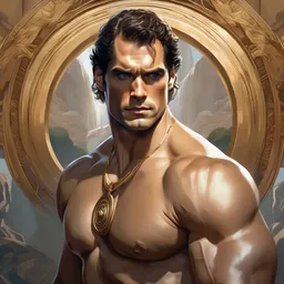 Henry Cavill as a Greek god, gorgeous, amazing, muscular, fit, very muscular male body, intricate, highly detailed, digital painting, artstation, concept art, sharp focus, illustration, art by greg rutkowski and alphonse mucha