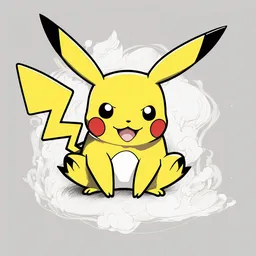 a drawing of a yellow and white pikachu