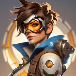 portrait of tracer from overwatch, pinup pose, full body, hyper detailed, digital illustration, trending on artstation, cinematic lighting, octane render, studio quality, sharp focus, intricate, elegant, art style by alphonse mucha, klimt and nixeu, ian sprigger, wlop, rossdraws, greg rutkowski