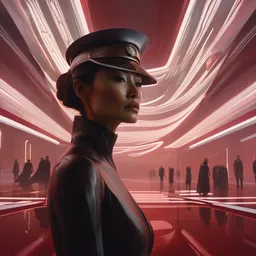 westworld, in search for meaning, zaha hadid, concept art, visor, intricate lights, cinematic, dramatic, moody, atmospheric, all is lost, gemma chan girl, made by stanley artgerm lau, wlop, rossdraws, james jean, andrei riabovitchev, marc simonetti, yoshitaka amano, beksinski artstation, cgsociety