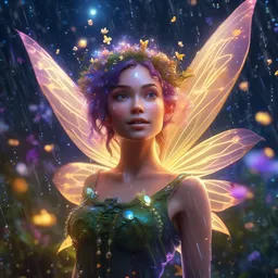 magical fairy floating in space, epic cartoon portrait made out of rain, beautiful face, stunning concept art, highly detailed, galaxy background, rendered in octane, unreal engine, trending on artstation, realistic, diviantart