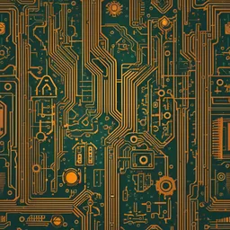 Create a logo for a tech-themed escape room adventure. Utilize circuit board patterns and tools icons to symbolize expertise and precision. The logo should incorporate a stylized wrench and screwdriver.