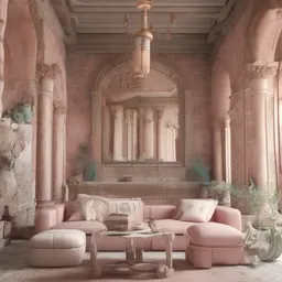Ancient Ruins with a vintage style, creating a sophisticated mood in a luxurious theme, featuring pastel color.