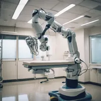 A robotic arm in an advanced medical surgery center