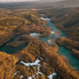 A drone capturing breathtaking aerial footage of natural landscapes