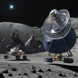 A space probe embarking on a mission to explore asteroids