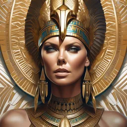 Portrait of Charlize Theron as Cleopatra, intricate art deco leaf designs, elegant, highly detailed egyptian patterns, hieroglyph, sharp focus, art by Artgerm and beeple