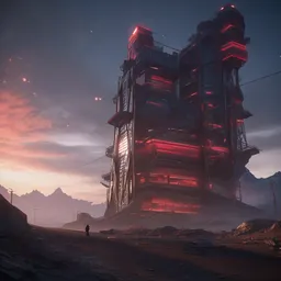 beautiful! sci fi landscape code vein in the style of wlop, artgerm, yasutomo oka, yuumei, rendered in unreal engine and redshift octane, background is an epic sci fi building landscape by james gurney and simon stalenhag, digital art dynamic dramatic lighting, bokeh, imagine fx, artstation, cgsociety, zbrush central, by bandai namco artist, macross frontier, dynamic camera angle, art deco patterns