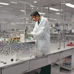 A scientist conducting nanotechnology experiments