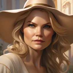 painting of jennifer morrison,, ultra realistic, sharp details, subsurface scattering, intricate details, warm lighting, beautiful features, highly detailed, photorealistic, octane render, 8 k, unreal engine, art by artgerm and greg rutkowski and alphonse mucha