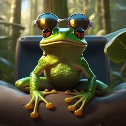 a frog sitting on walter white's head, intricate, highly detailed, digital painting, artstation, concept art, smooth, sharp focus, illustration, unreal engine 5, 8 k, art by artgerm and greg rutkowski and alphonse mucha