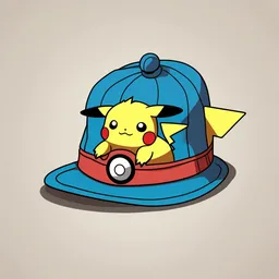 a drawing of a pokemon with a hat on top of it