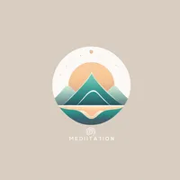 Craft a minimalist logo for a virtual reality meditation app. Use meditation-related symbols and a calming color palette to convey relaxation and mindfulness.