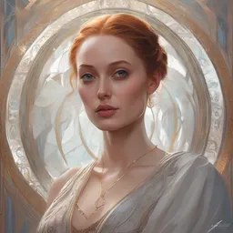 sansa angeline jolie, intricate, elegant, highly detailed, digital painting, artstation, concept art, smooth, sharp focus, illustration, art by artgerm and greg rutkowski and alphonse mucha and william - adolphe bouguereau