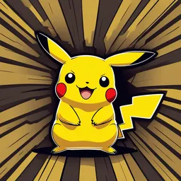 a cartoon pikachu with a big smile on his face
