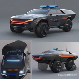 futuristic police car concept art realistic, octane render, 8 k, 4 k, studio lighting