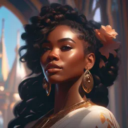 A beautiful black female, highly detailed, digital painting, artstation, concept art, smooth, sharp focus, illustration, Unreal Engine 5, 8K, art by Ross Tran and greg rutkowski and alphonse Mucha
