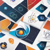 Design a logo for a quantum physics research center. Use quantum symbols and a scientific color palette to emphasize cutting-edge research.
