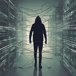 A hacker breaching a secure network